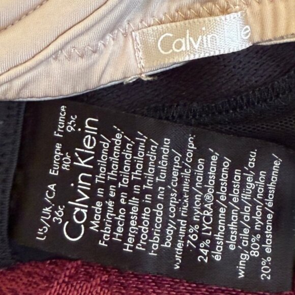 Calvin Klein 36C Bras Set of 2 Soft Cup Underwire Black Tan T-shirt 2 prong clos - Picture 5 of 6